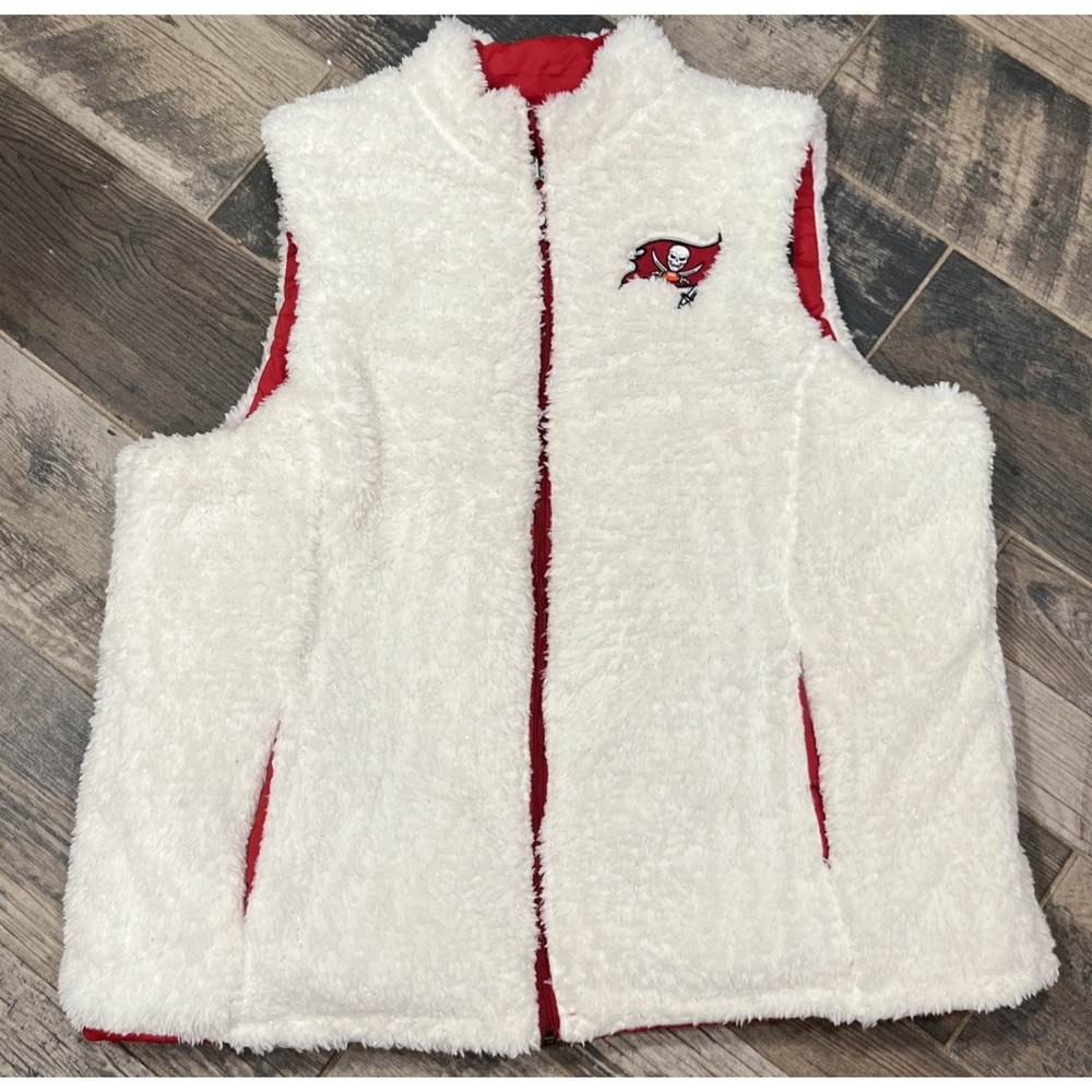 New NFL Apparel GIII Tampa Bay Buccaneers Reversible Vest Football Fuzzy‎ Zip XL